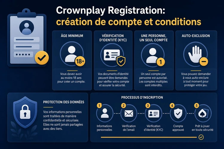 Crownplay Registration: création de compte et conditions