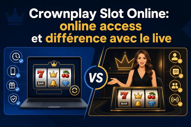 Crownplay Slot Online: online access et différence avec le live