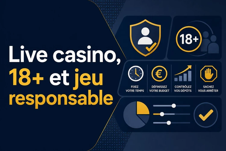 Live casino, 18+ et jeu responsable